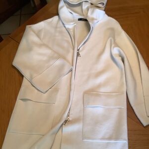 Zara Knit Cream CarCoat length coat